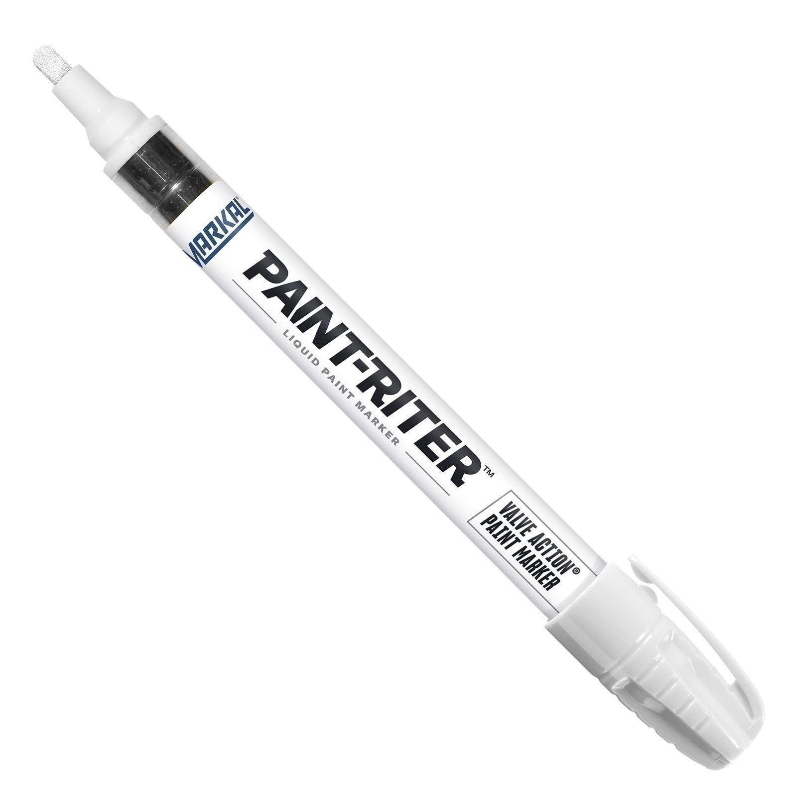 Markal Valve Action White Liquid Paint Markers 1/8" Bullet Tip Pack of 12