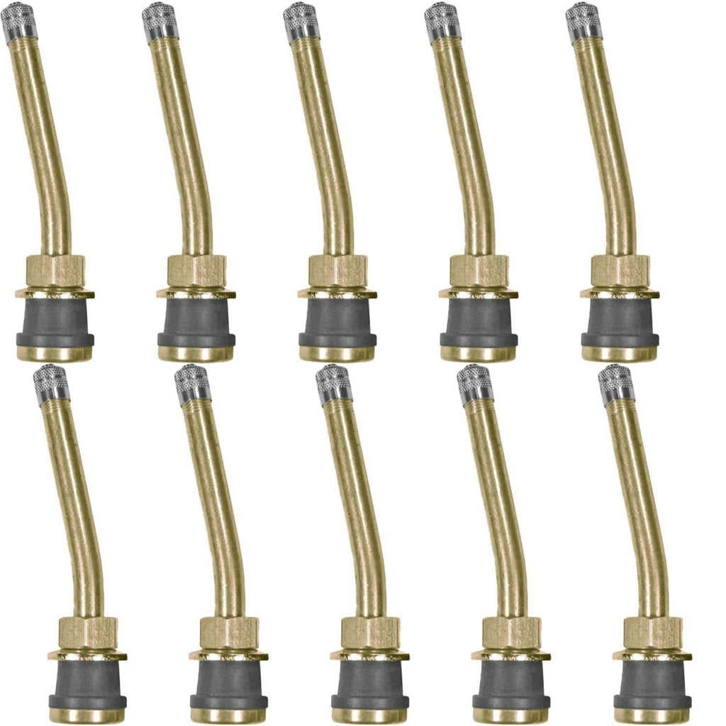 TR571-13 Brass Truck Wheel Valve Stem 3-3/8" 13° Bend Clamp-in Pack of 10