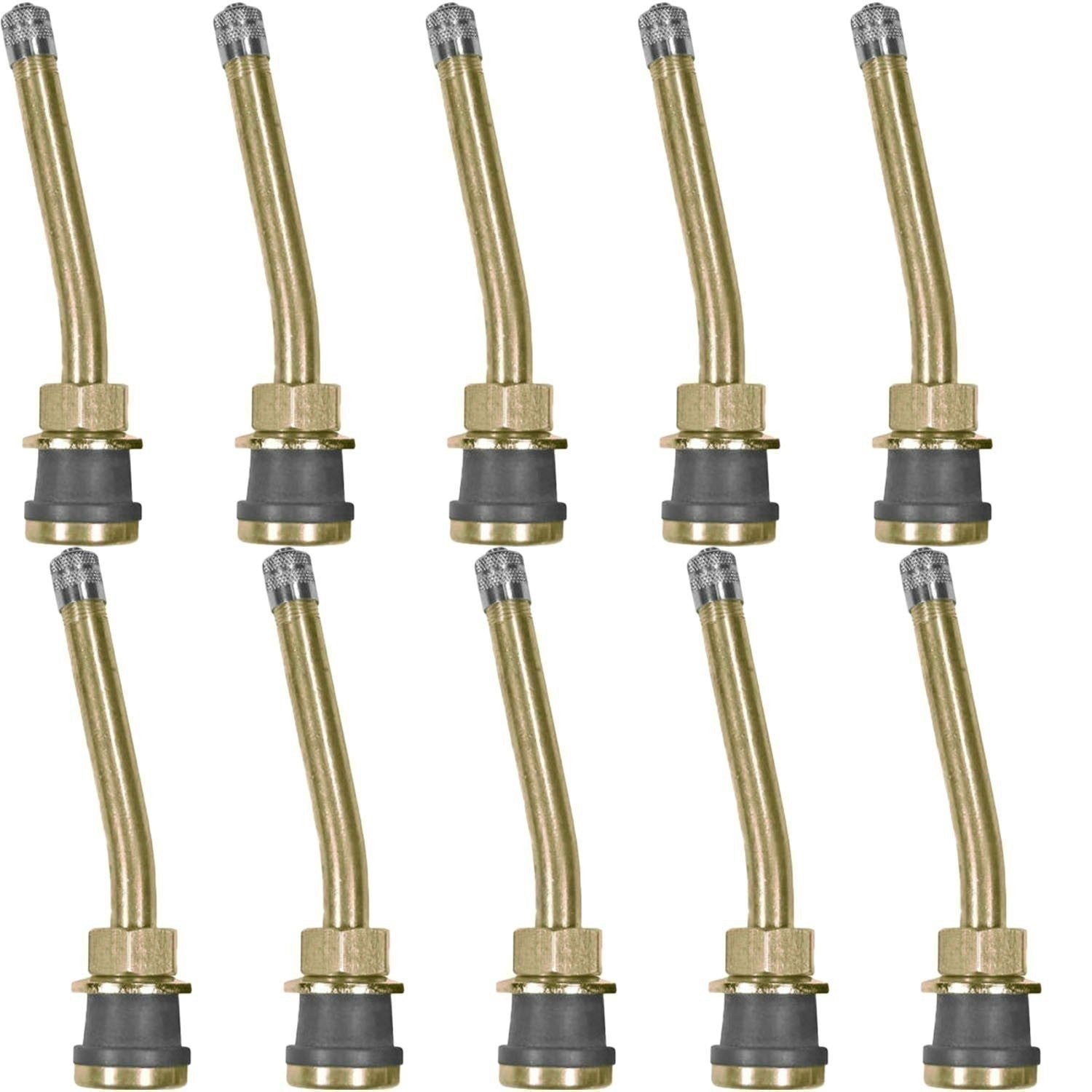 TR571-13 Brass Truck Wheel Valve Stem 3-3/8" 13° Bend Clamp-in Pack of 10