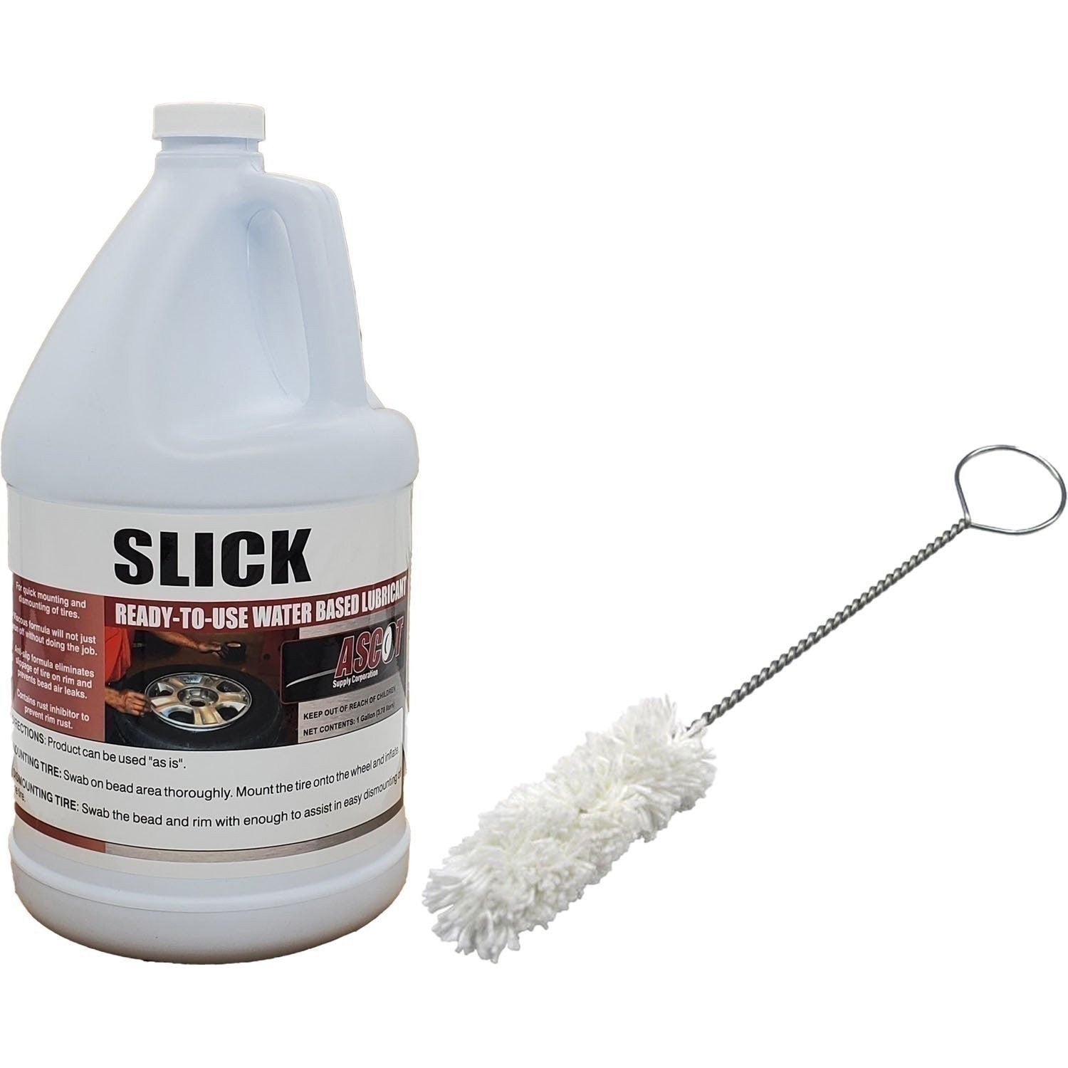 Ascot Tire Mounting Lube 1 Gallon + 10" Applicator Swab for Easy Use