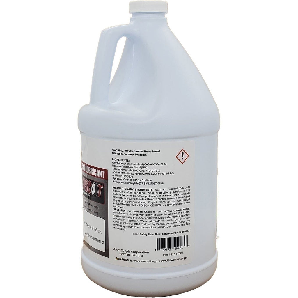 Ascot Tire Mounting Lube 1 Gallon + 10" Applicator Swab for Easy Use