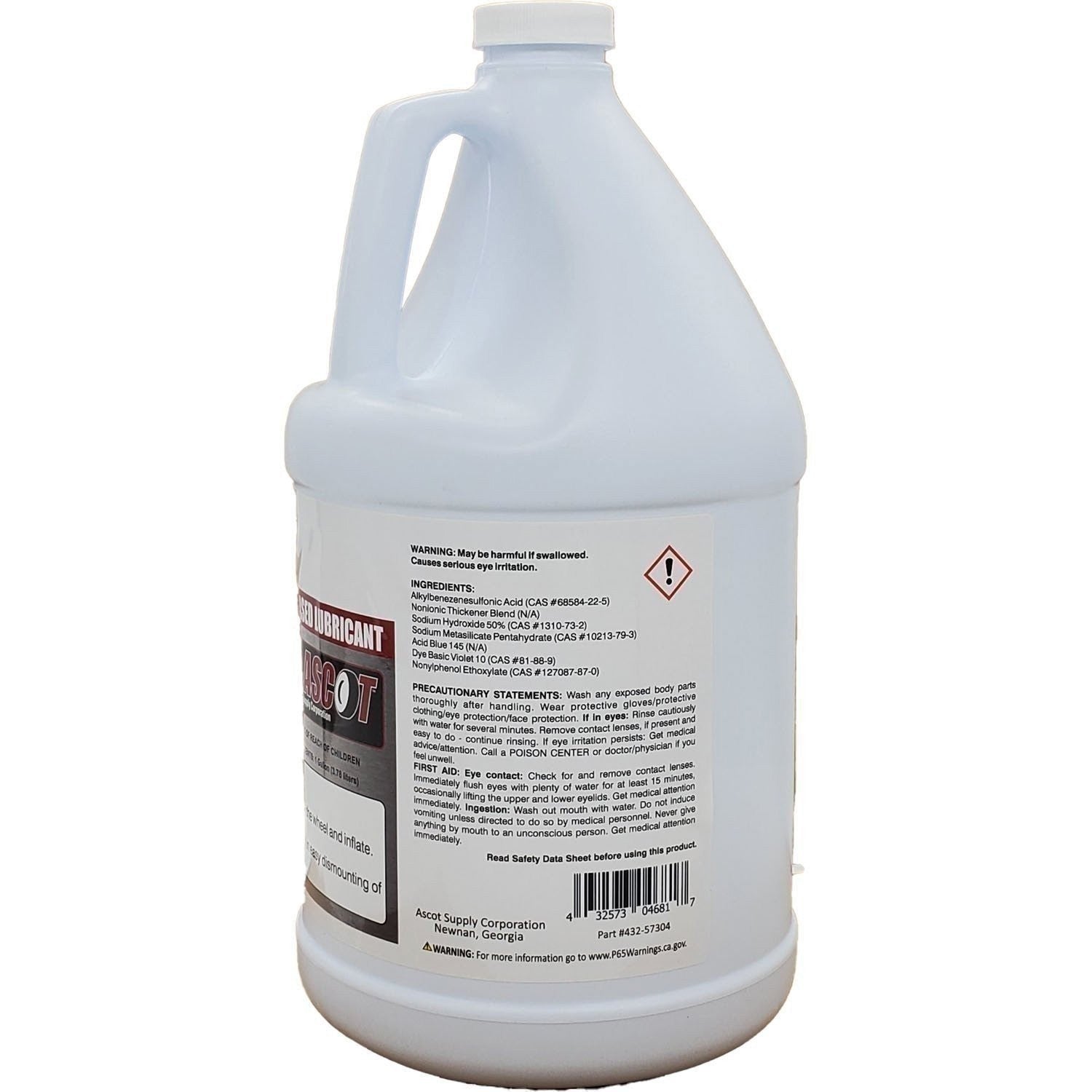 Ascot Tire Mounting Lube 1 Gallon + 10" Applicator Swab for Easy Use