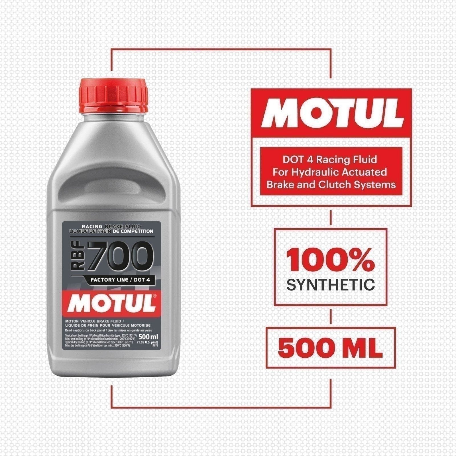 Motul RBF 700 Factory Line Brake Fluid 500ml High Performance Racing Fluid