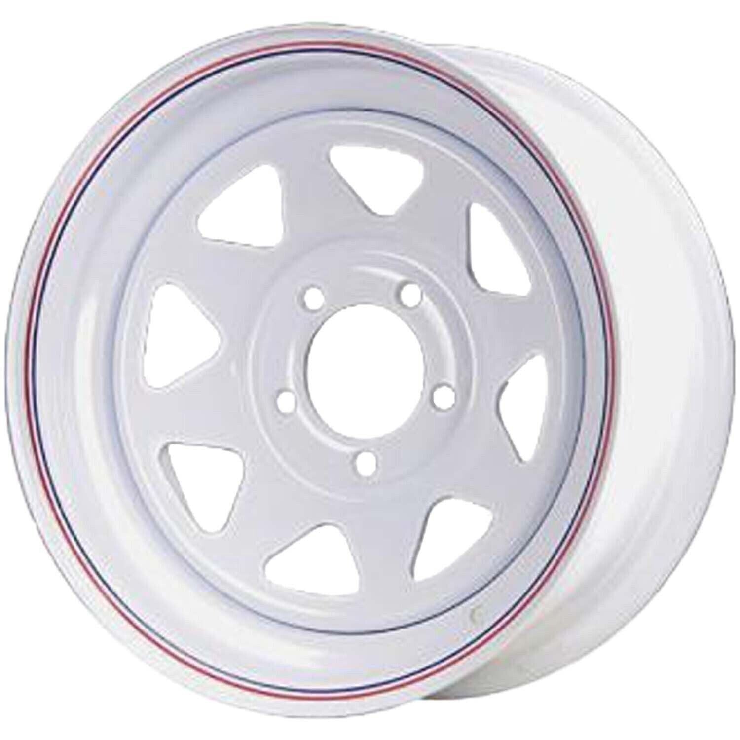 Premium 13x4.5 5-On-4.5 White Spoked Trailer Wheel with Pin Stripes