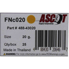 Ascot FN Coated Clip-On Wheel Weights 20gm (.75oz) Box of 25