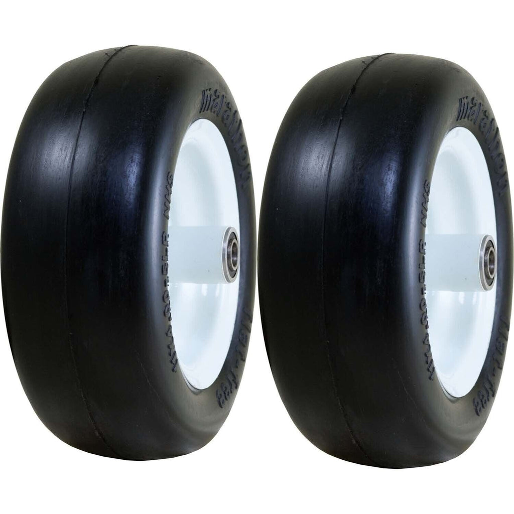 Marathon 01410P 11x4.00-5 Flat Free Lawn & Garden Tire on Rim Pack of 2