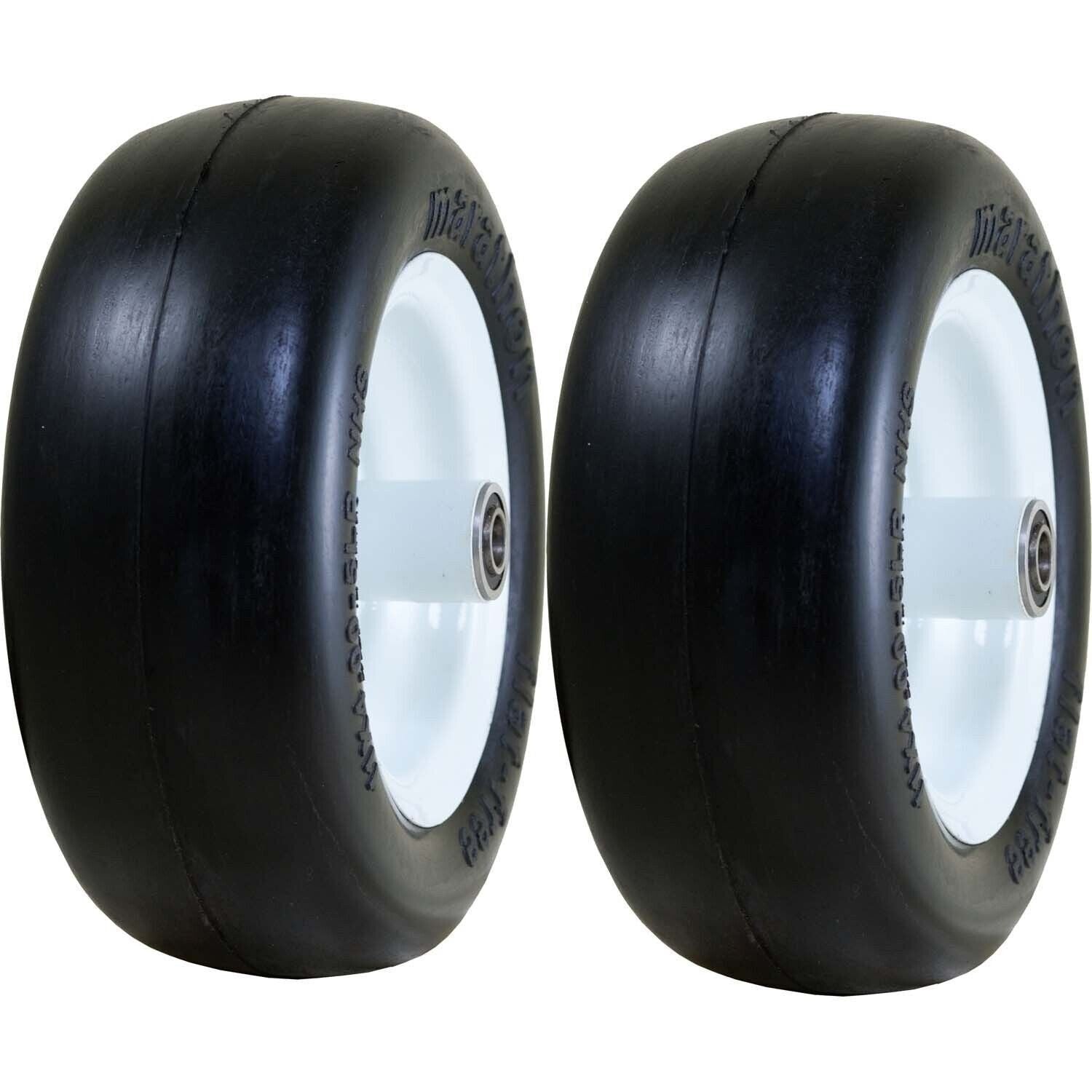 Marathon 01410P 11x4.00-5 Flat Free Lawn & Garden Tire on Rim Pack of 2