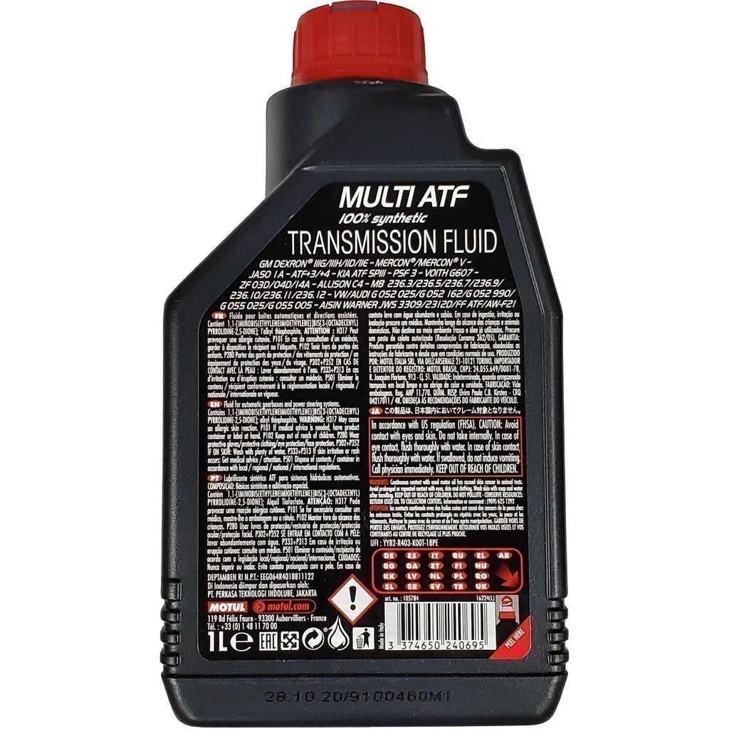 Motul Multi ATF Synthetic Automatic Transmission Fluid 1L - High Performance