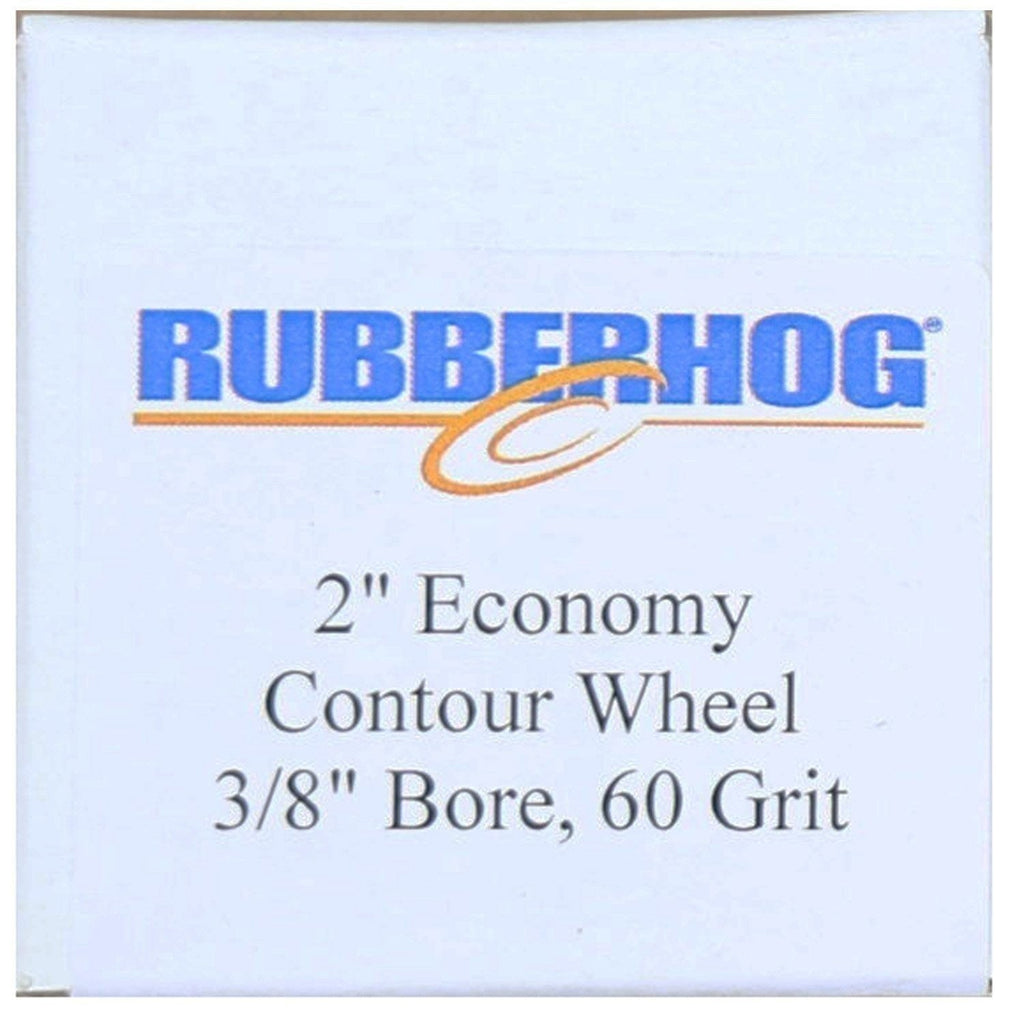Rubberhog 2" x 3/4" Flared Buffing Wheel 60 Grit 3/8" Arbor Hole Economy