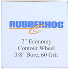 Rubberhog 2" x 3/4" Flared Buffing Wheel 60 Grit 3/8" Arbor Hole Economy