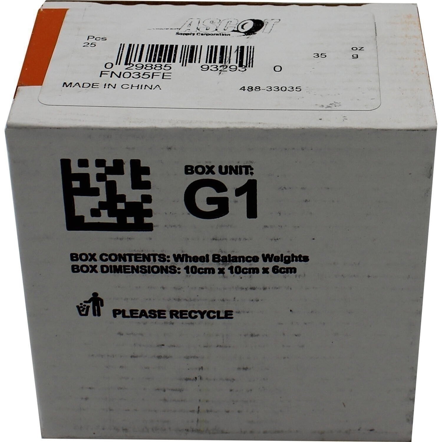 Perfect Equipment FN035FE Coated Steel Wheel Weights 35gm 25-Pack Box
