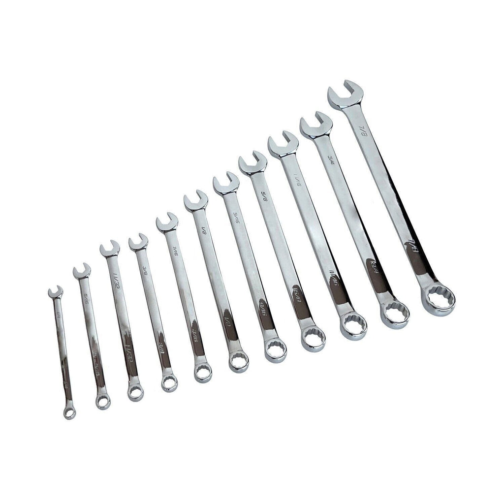 Ascot 11-Piece SAE Combination Wrench Set - Long Handle, Durable Tools