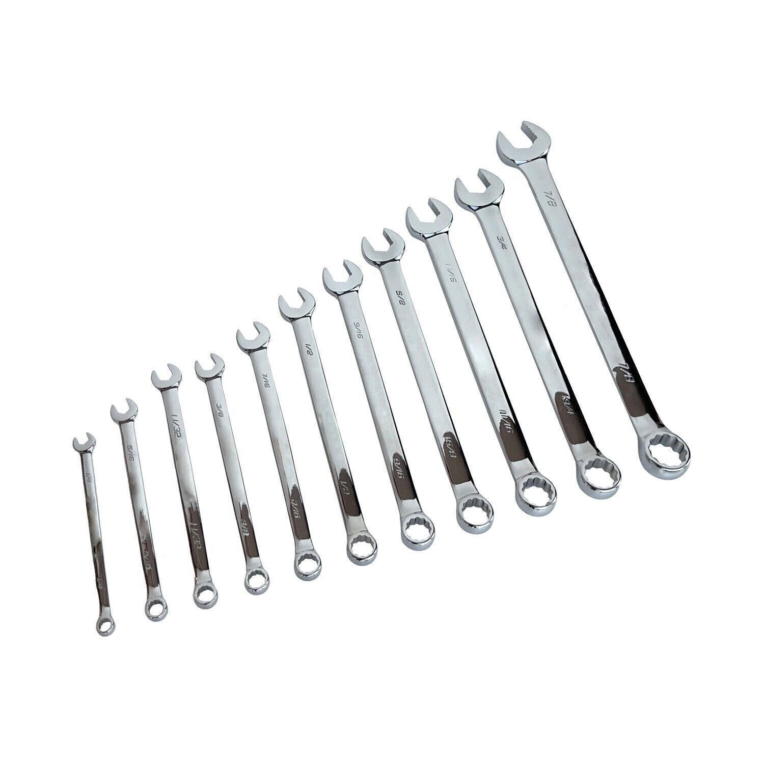 Ascot 11-Piece SAE Combination Wrench Set - Long Handle, Durable Tools