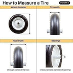 Marathon 30326 Flat Free Lawn Mower Tire 13x5.00-6 on Rim with Bushing