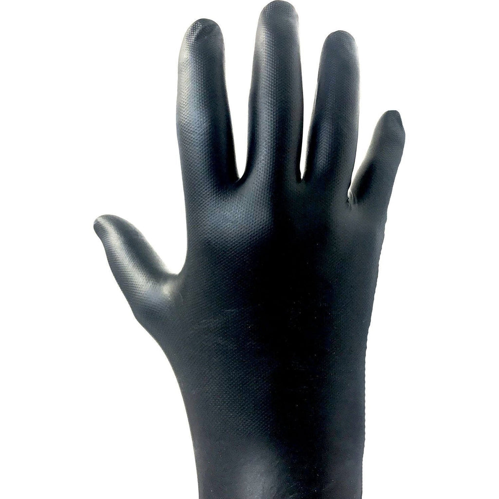 RPG Micro Diamond Black Nitrile Gloves Medium 6 Mil Powder Free 100 Count