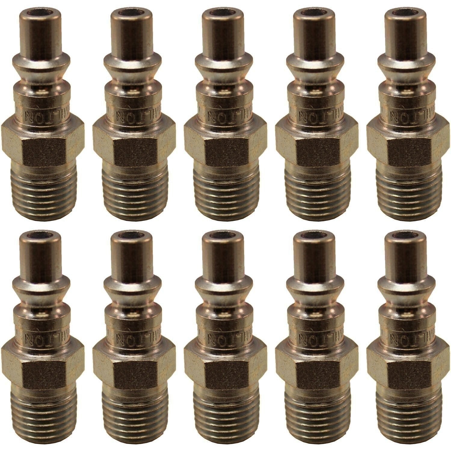 Milton 777 1/4" MNPT A-Style Plug, Pack of 10 - Durable Air Fittings