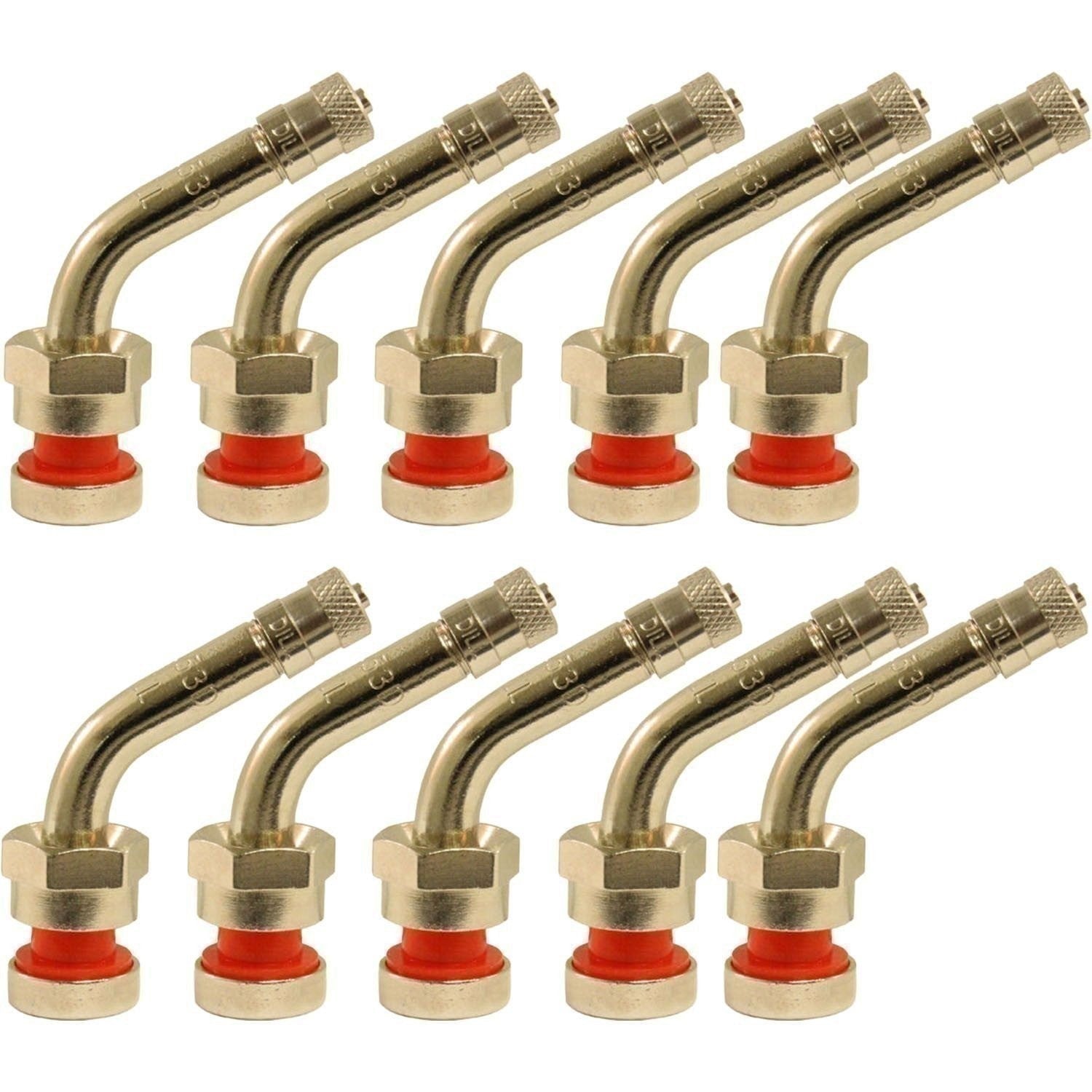 TR553D Aluminum Truck Wheel Valve Stem 0.98"x1.38" 60° Bend Pack of 10