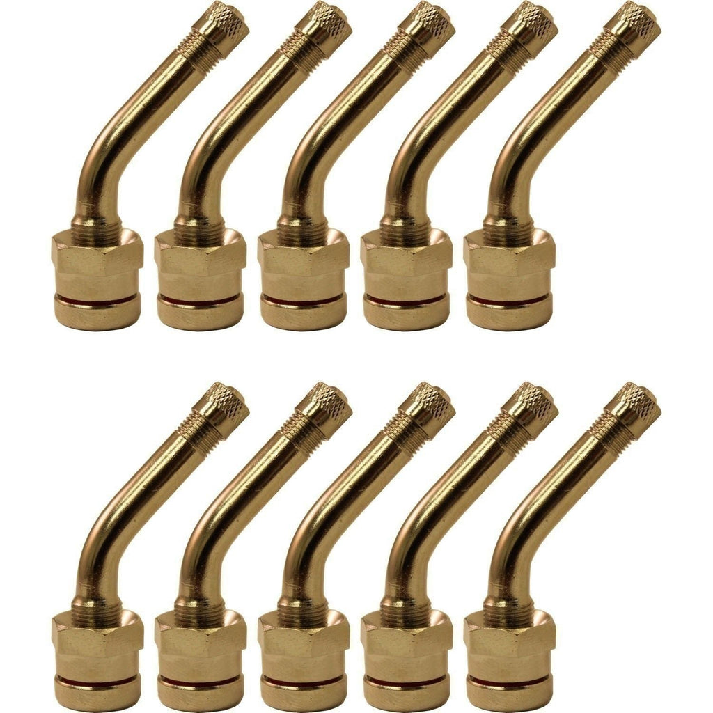 TR543C 0.93"x1.43" 45° Bend Aluminum Truck Wheel Valve Stem Pack of 10