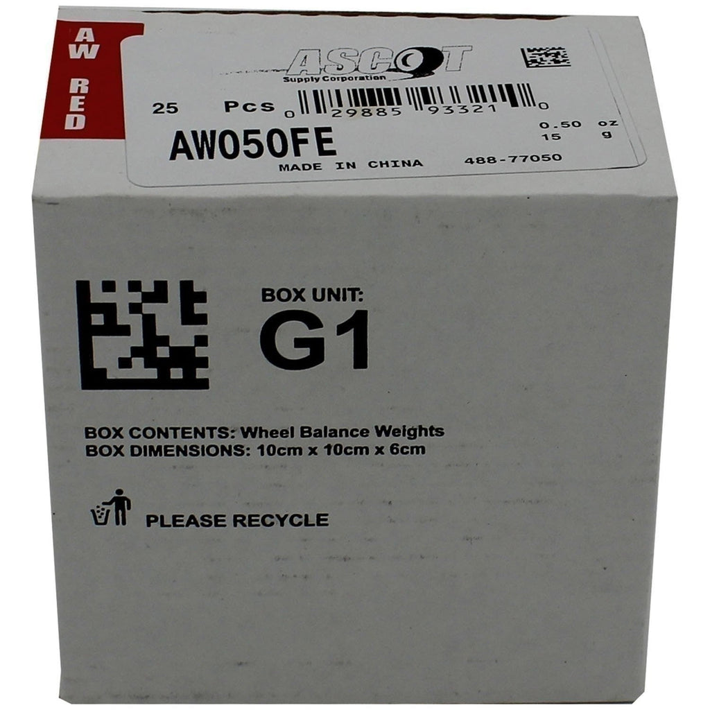 Perfect Equipment AW050FE Coated Steel Wheel Weights 0.50 oz Box of 25