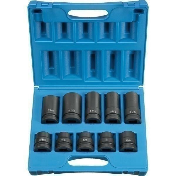 Grey Pneumatic 9152 10-Piece 1" Drive Standard & Deep Impact Socket Set