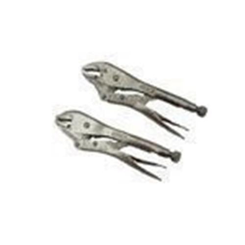 10" Adjustable Locking Jaw Pliers Set - Curved & Straight Pliers Bundle