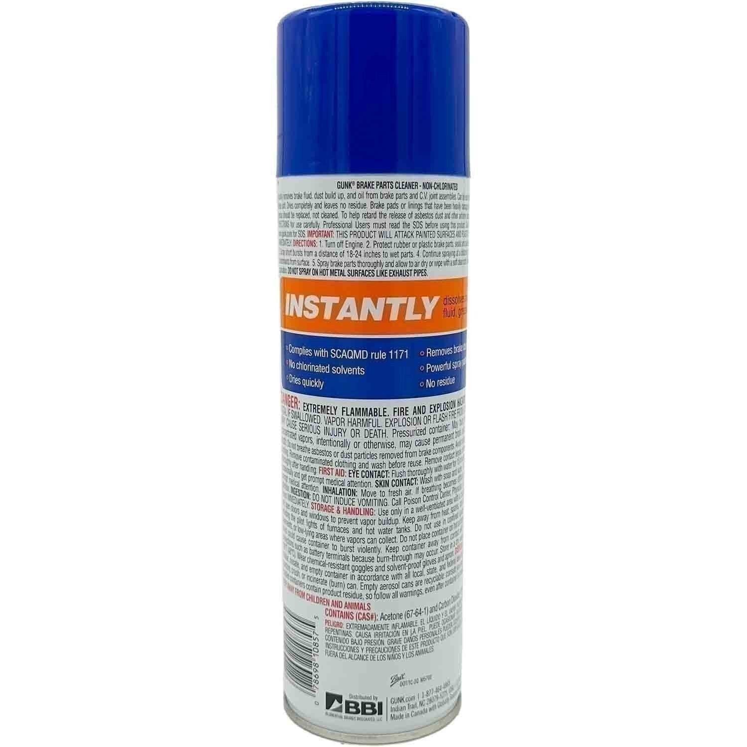 Gunk M710 Non-Chlorinated Brake Parts Cleaner 14oz - Pack of 12 Low VOC