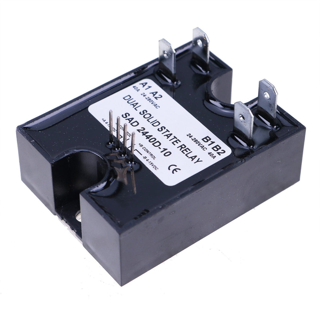 NEW Dual SSR 4-15VDC Input 24-280VAC Output 40A Solid State Relay D2440D-10
