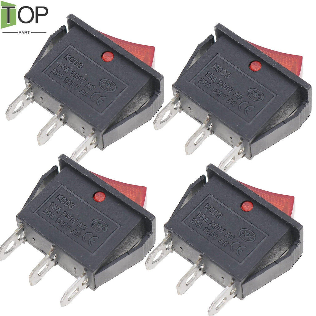 4 Power Rocker Switch for Twin Star Fireplaces 23E05-0520-A2298 0530-A1778