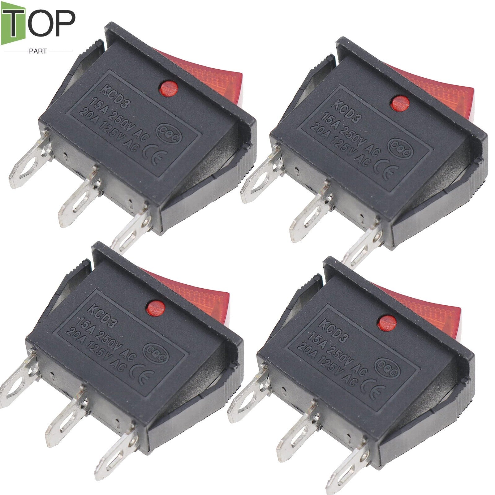 4 Power Rocker Switch for Twin Star Fireplaces 23E05-0520-A2298 0530-A1778
