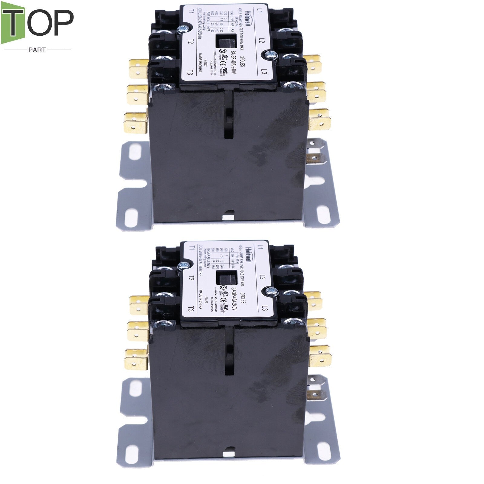 2X New 3 Poles 40 Amp 240V AC Coil Definite Purpose Contactor SA-3P-40A-240V