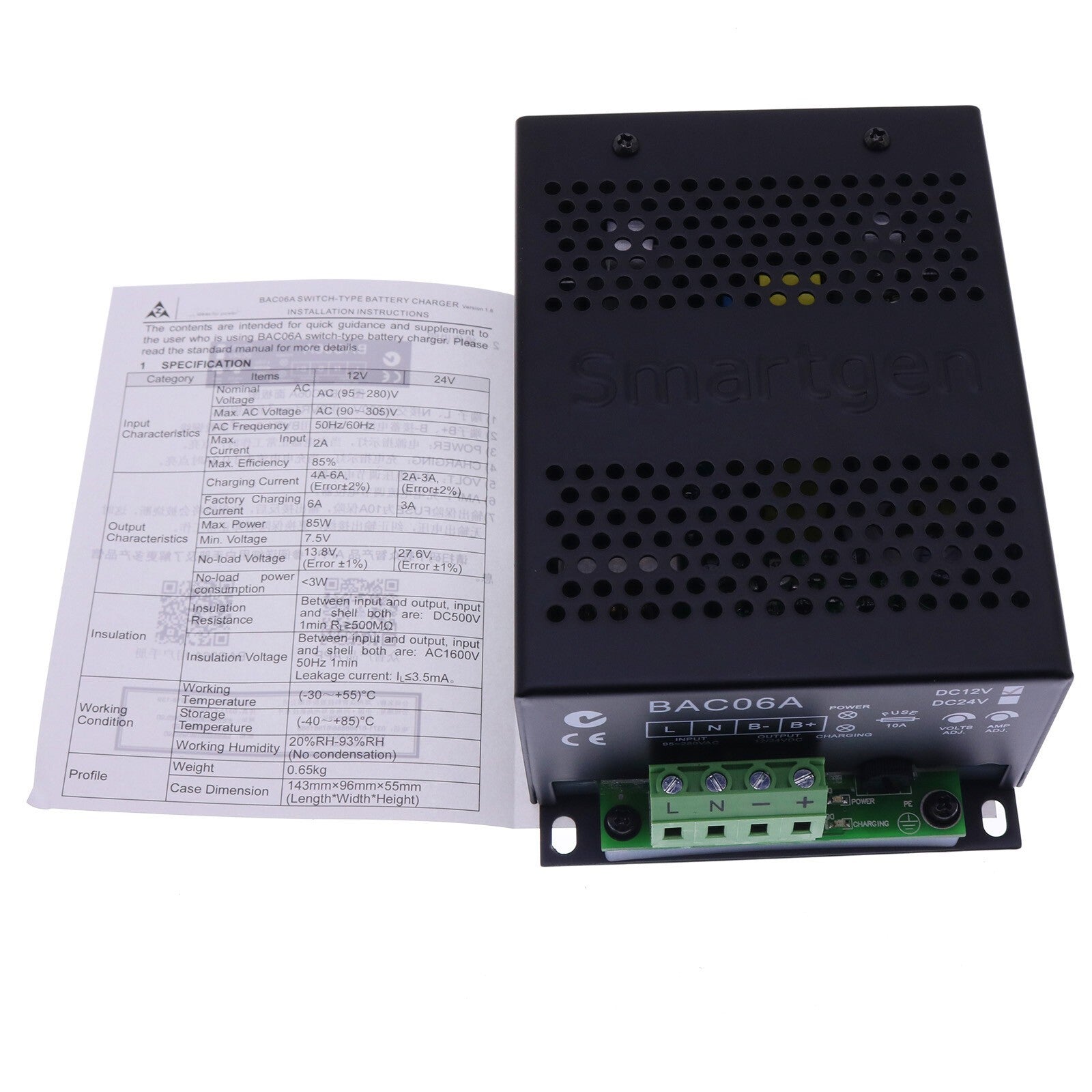 For Smartgen Battery Charger BAC 06 BAC-06 BAC-06A BAC06A 12V
