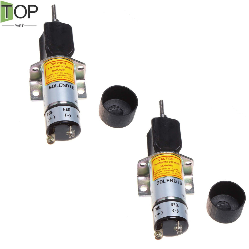 2X 12V Stop Solenoid 2 Terminals 1504-12C2U1B1S1 for Kubota DF-750