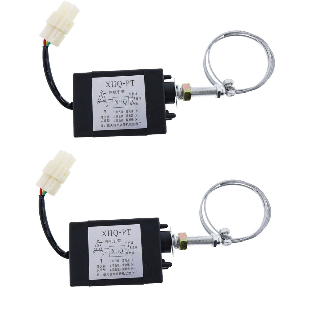 2X 12V XHQ-PT-12 Stop Solenoid Electric Throttle Adjuster Electromagnetic Valve
