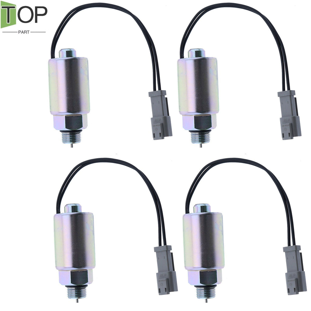 4X 12V Solenoid 3E-7507 41G0015 for Caterpillar 3054 416B 426B 428B 436B 438B