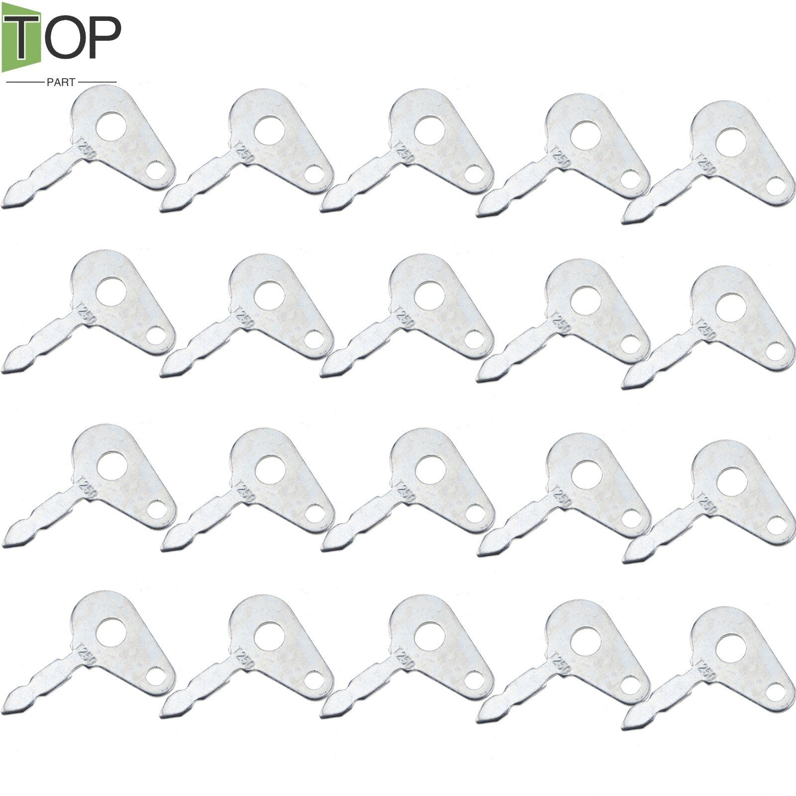 20pcs T250 Tractor Excavator Keys for Grader Dozer Ford New Holland SkyTrak