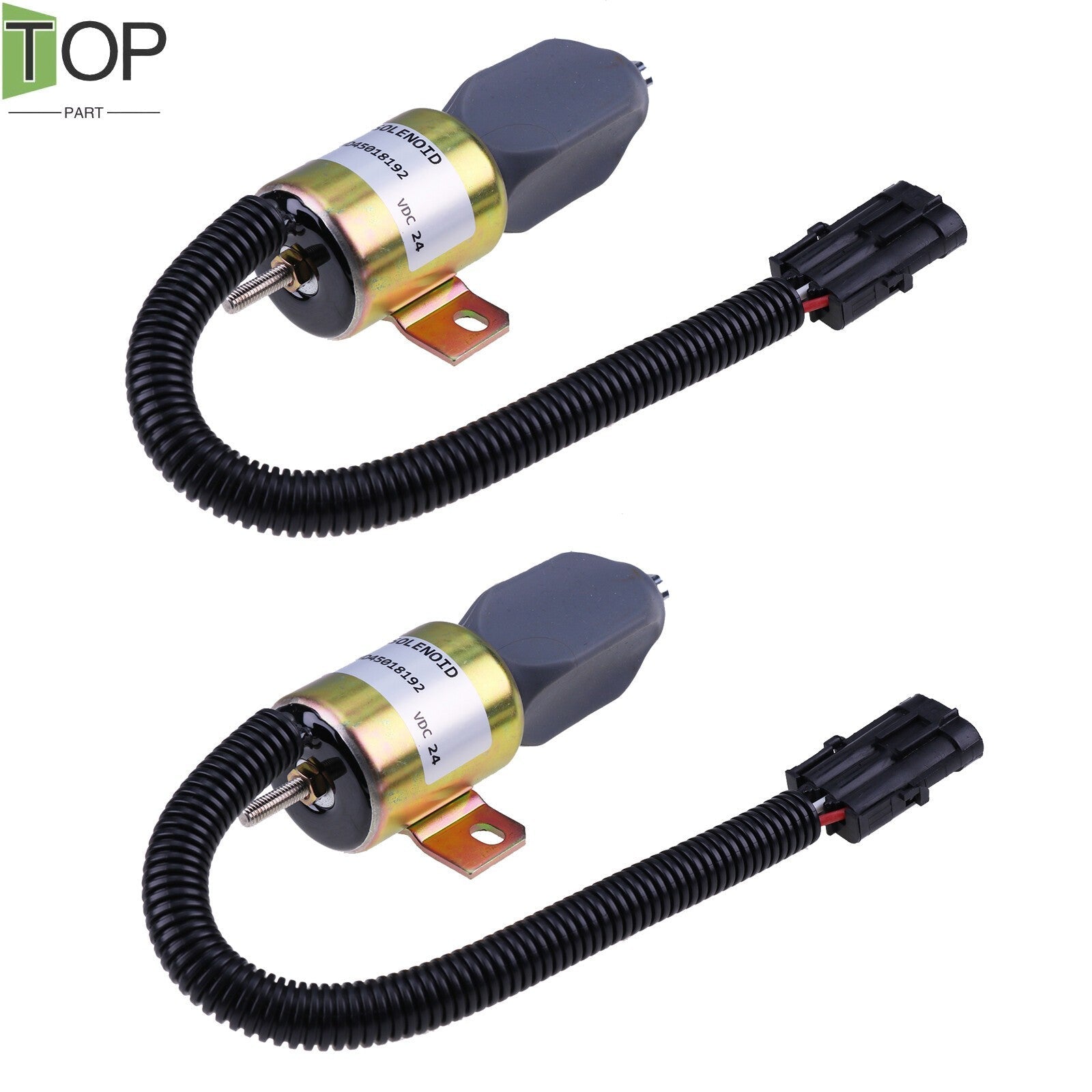 2X 24V Fuel Stop Solenoid Valve 332/J5060 716/30091 for JCB JZ140 JS330XD