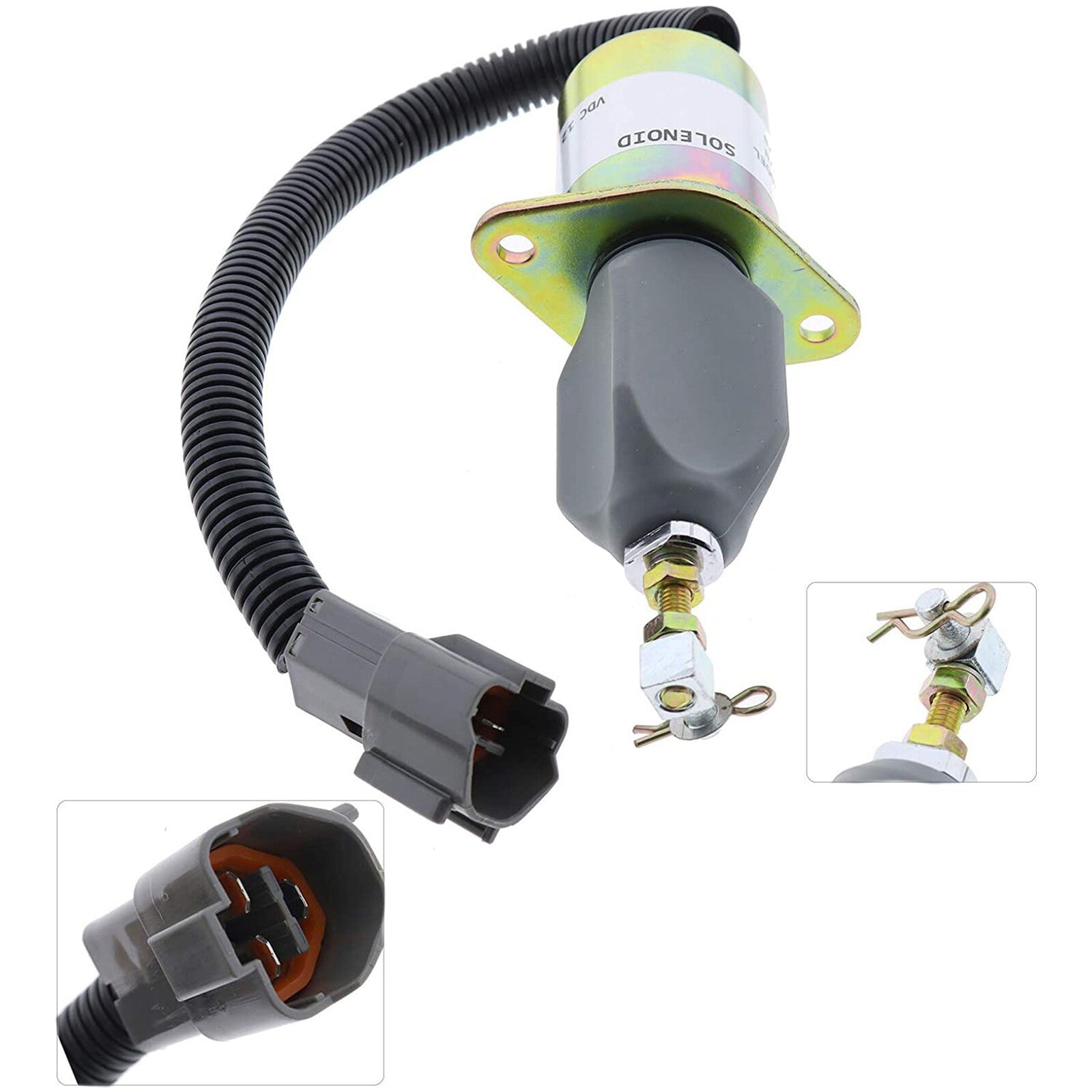 Fuel Solenoid 129953-77803 77802 for Hyundai R60-5 R80-7 4TNE98 Excavator