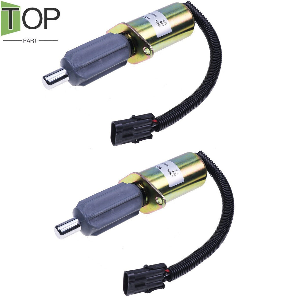 2X 12V Fuel Cut Off Solenoid Valve 3921978 3918600 for Cummins 6CT 6CTA Engine