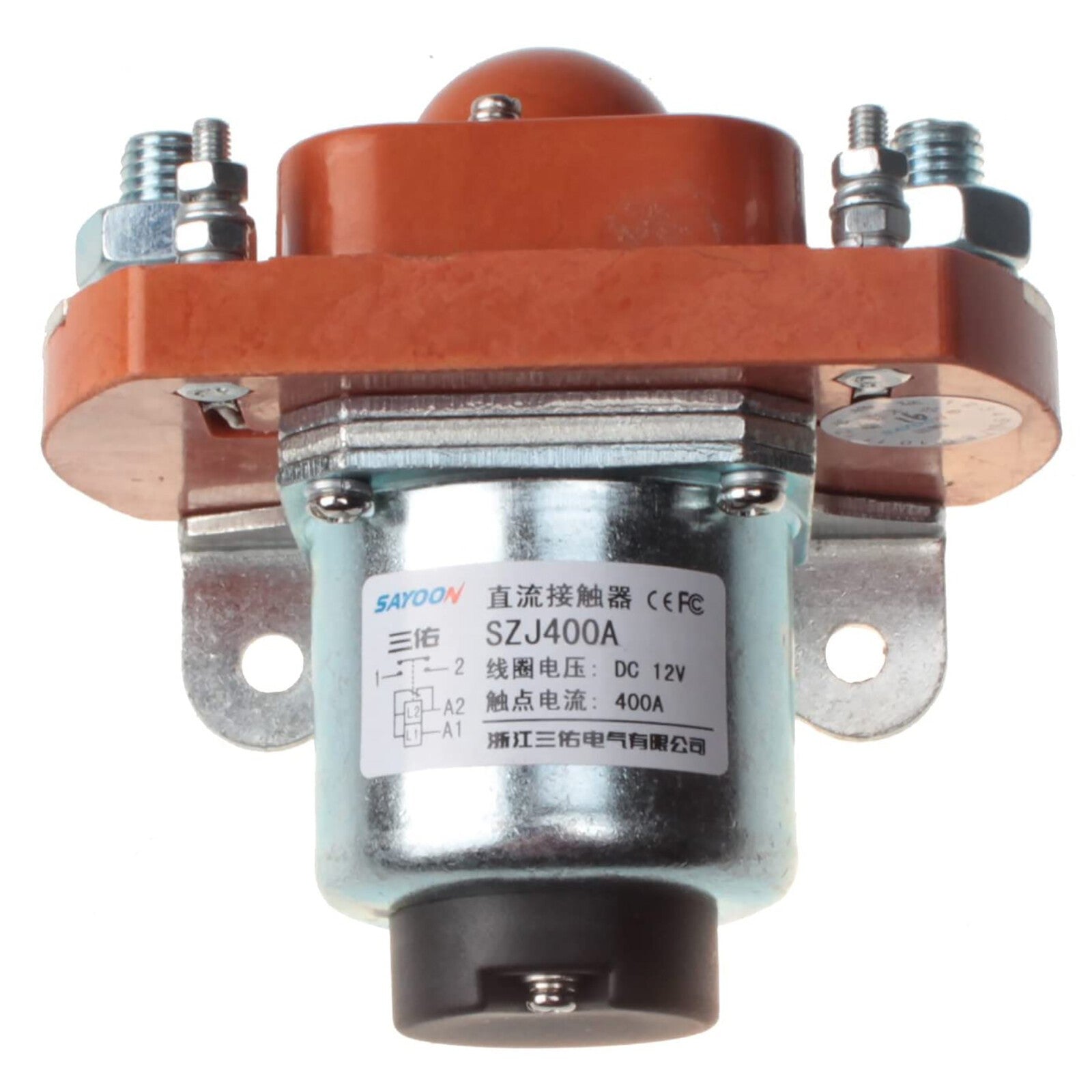 DC 12V 400A Main Contactor Solenoid MZJ-400A Heavy Duty Relay Switch