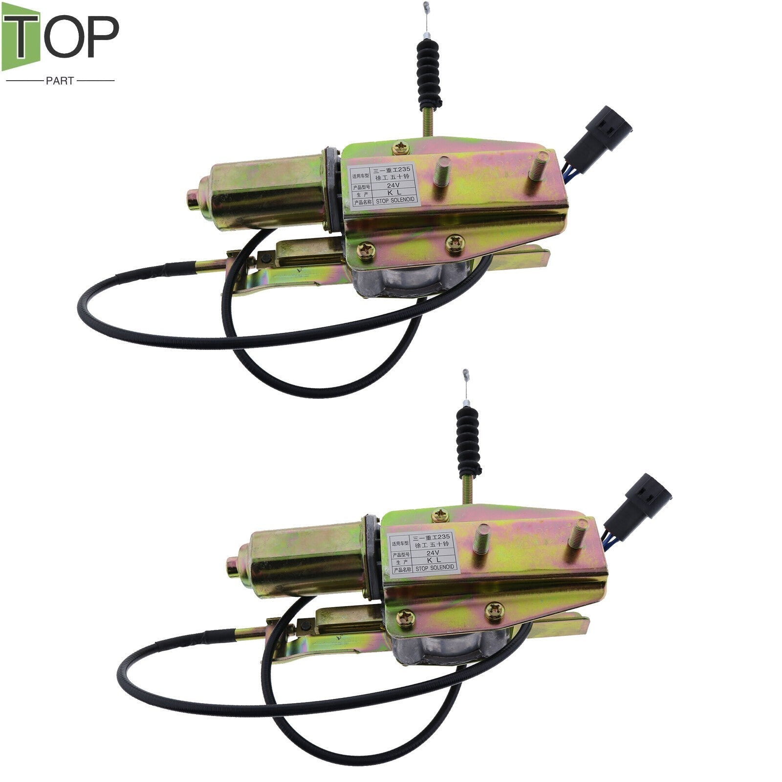 2X Isuzu 4BG1 6BG1 24V Stop Solenoid 1-81900-227-0 1819002270 Engine Parts
