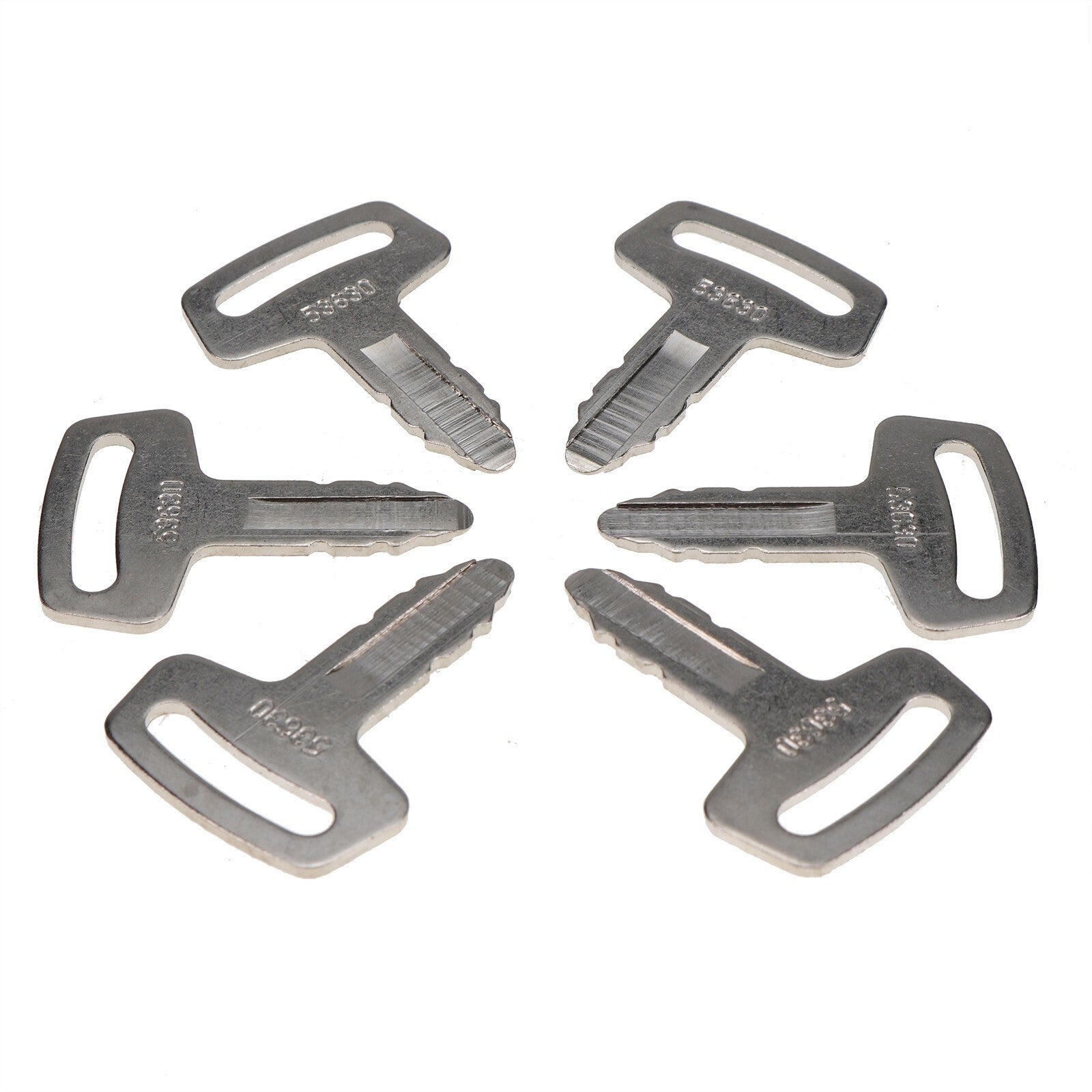 6 Ignition Keys RC101-53630 for Kubota Mini Excavator R420 R520 K008 KX41