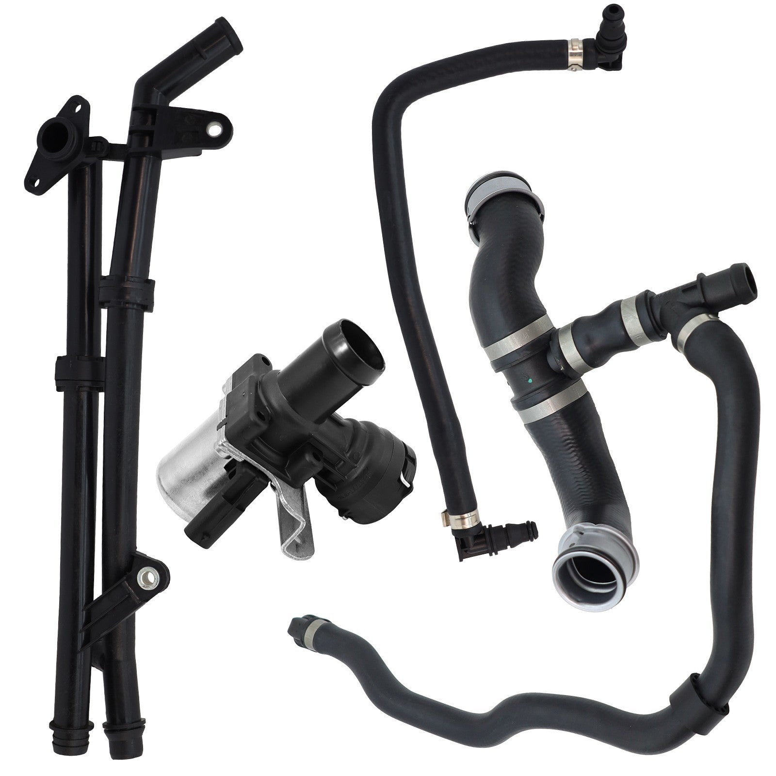 Mercedes-Benz C250 2012-2015 Engine Coolant Pipe & Heater Control Valve Kit L4
