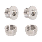 2 Pack Stainless Steel O2 Oxygen Sensor Bung & Hex Plug Kit M18 x 1.5