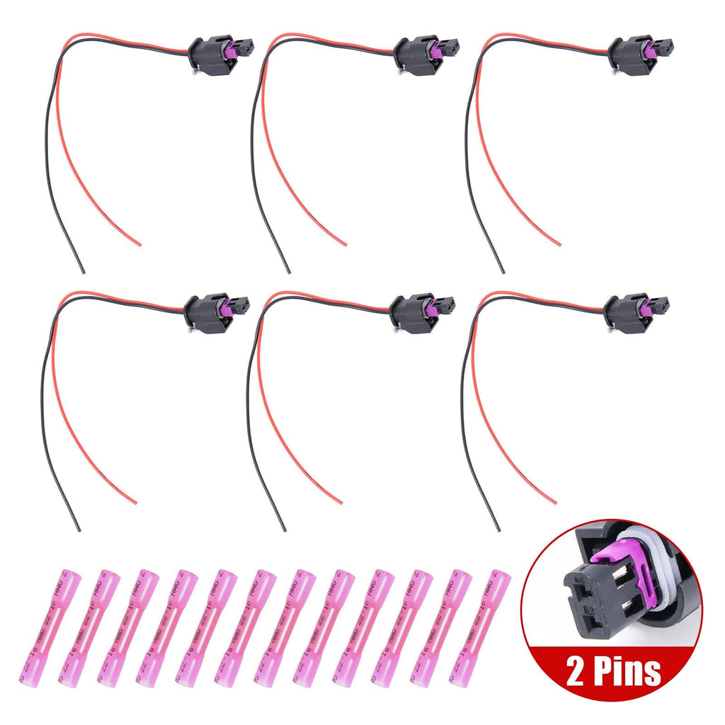 6x Fuel Injector Connectors for Chrysler Dodge Jeep Ram VW Subaru S2860