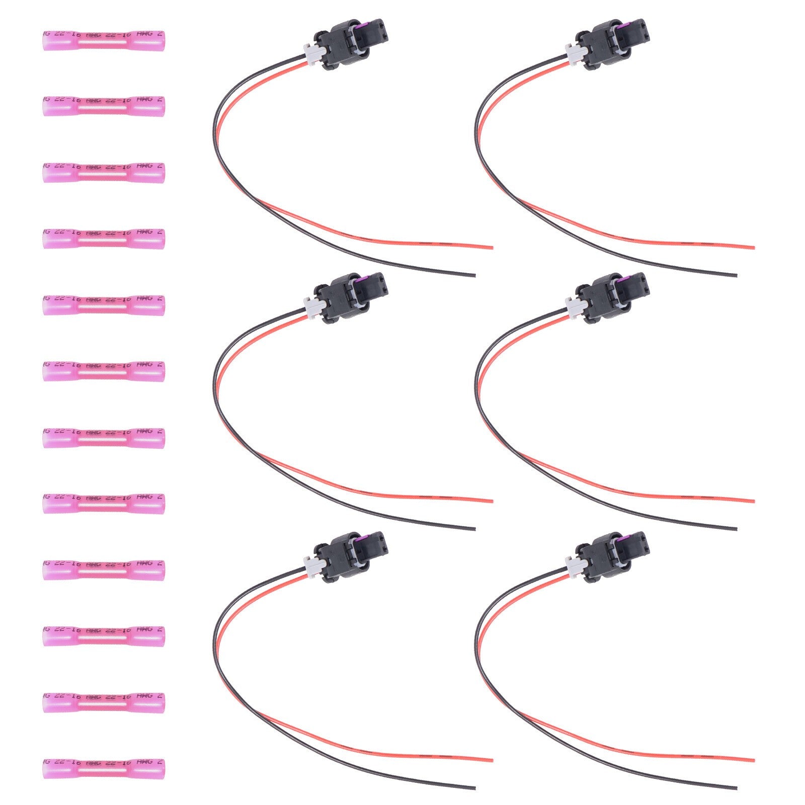 6x Fuel Injector Connectors for Chrysler Dodge Jeep Ram VW Subaru S2860