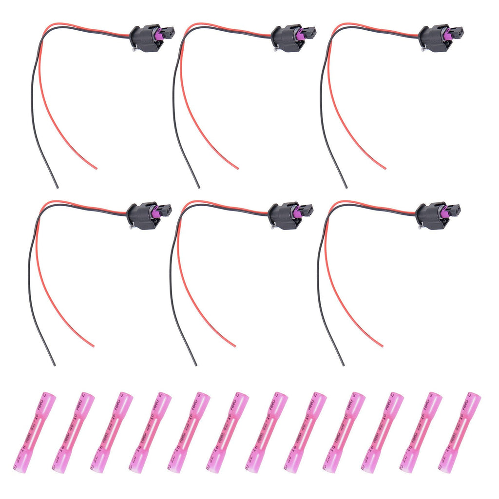 6x Fuel Injector Connectors for Chrysler Dodge Jeep Ram VW Subaru S2860