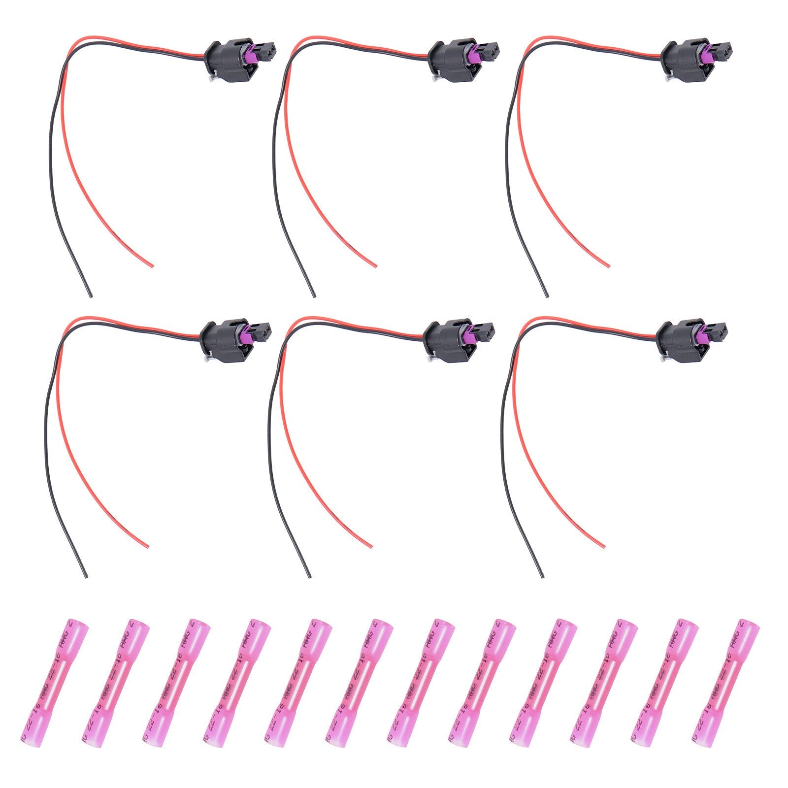 6x Fuel Injector Connectors for Chrysler Dodge Jeep Ram VW Subaru S2860