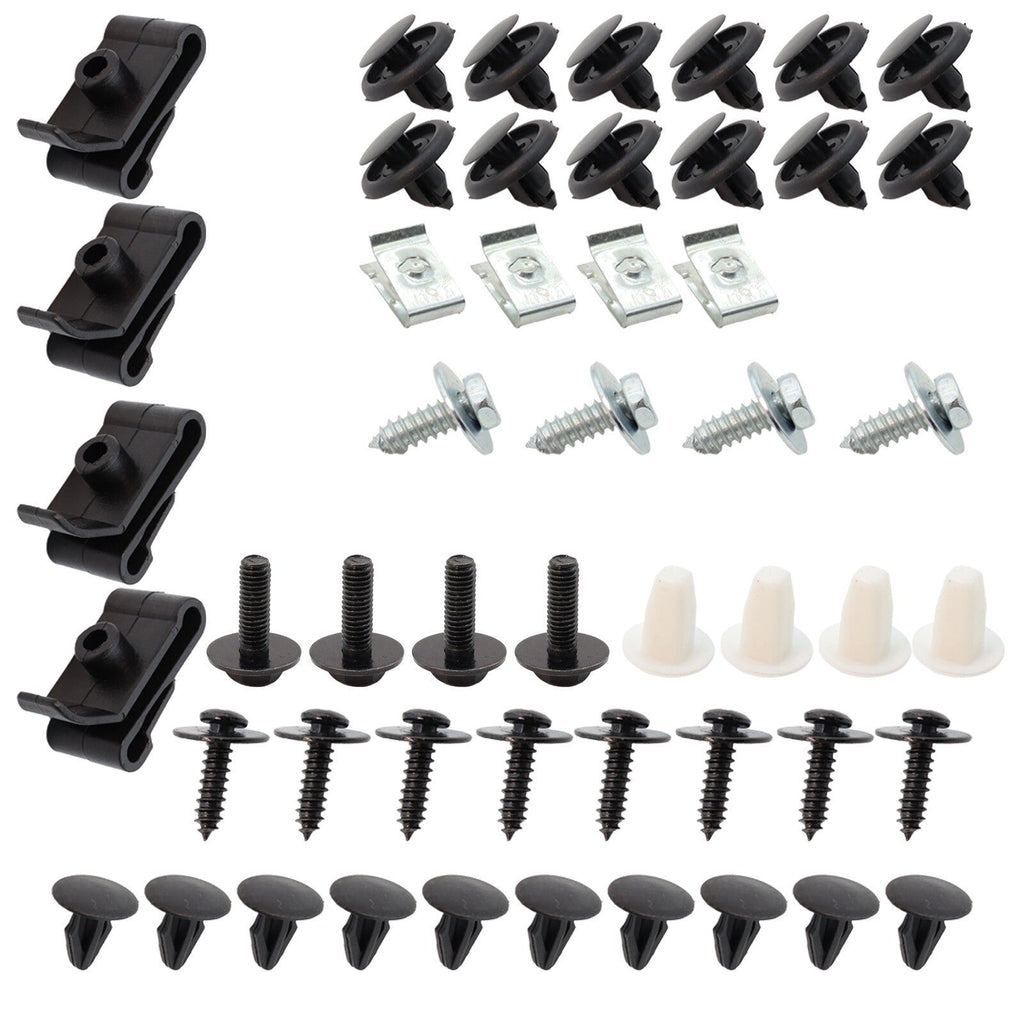 Engine Splash Shield Hardware Kit 50PCS Bolt Screw U-nut Clip Rivet Set