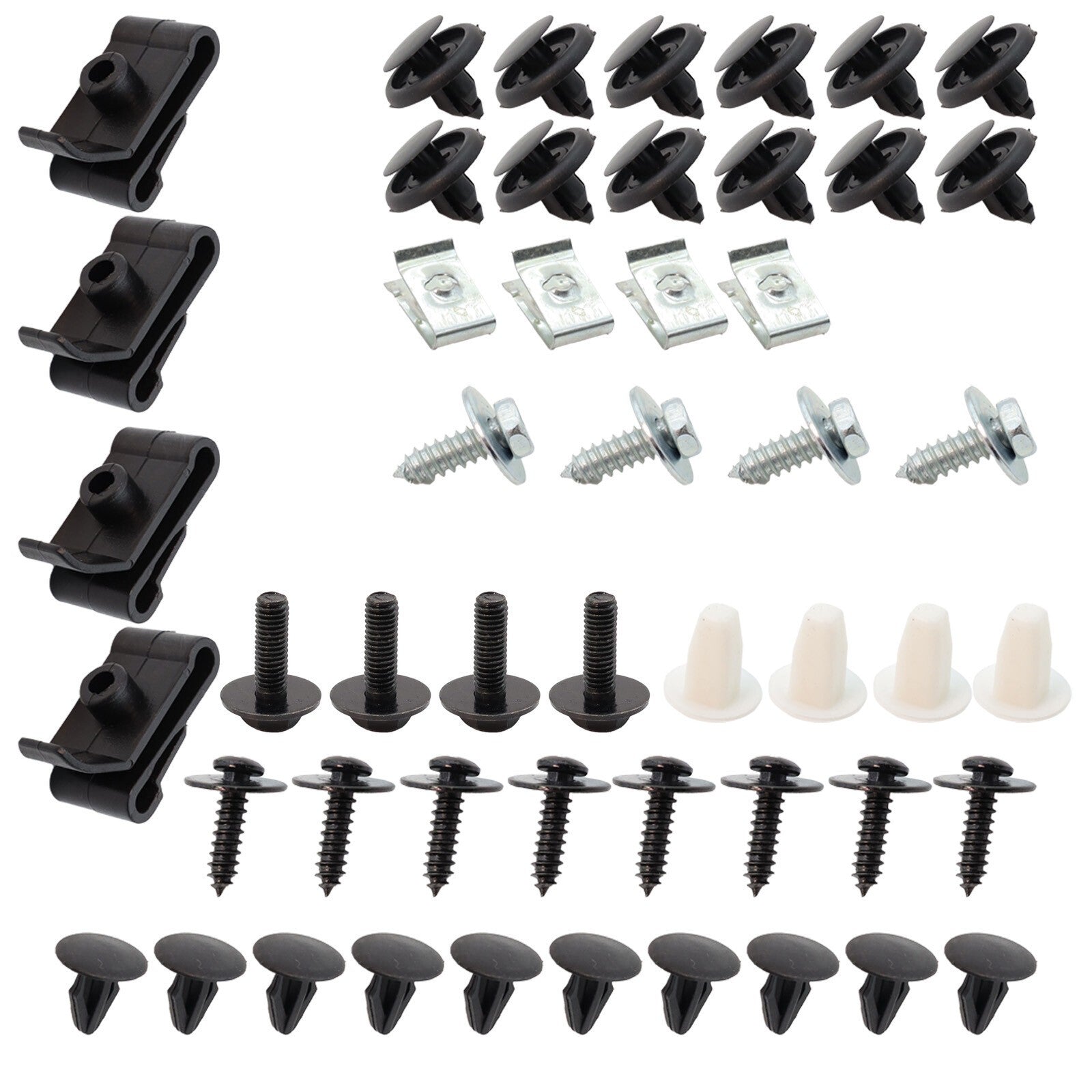 Engine Splash Shield Hardware Kit 50PCS Bolt Screw U-nut Clip Rivet Set