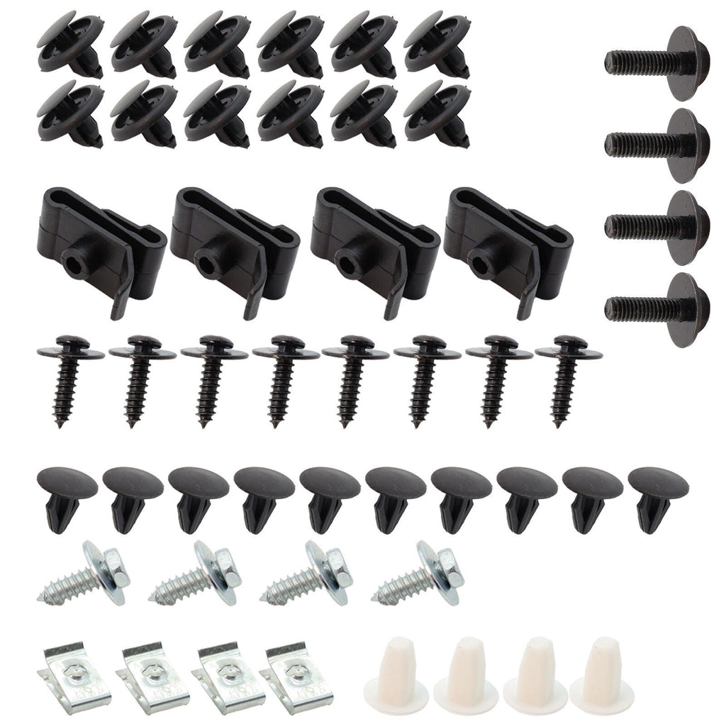 Engine Splash Shield Hardware Kit 50PCS Bolt Screw U-nut Clip Rivet Set